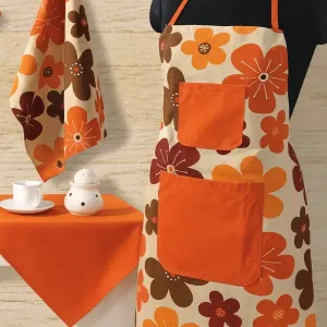 orange-floral-kitchen-linen